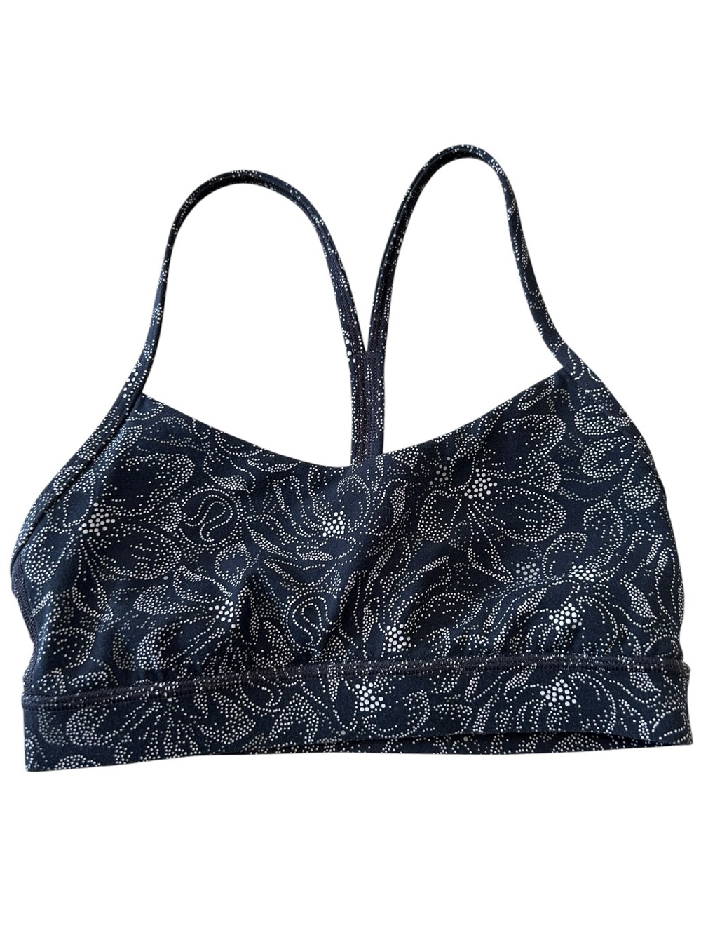 Lululemon Flow Y Bra Nulu Light Support, Dotted Magnolia Pink Multi Size 4